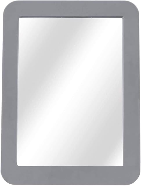 Boxgear Magnetic Locker Mirror - 5" x 7"- for School Locker, Bathroom, Household Refrigerator, Locker Accessory, Workshop Toolbox or Office Cabinet (Gray)