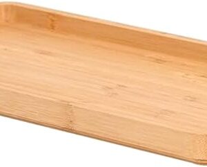 Bamboo Vanity Tray Bamboo Counter Tray Rack for Organizing Decor Display Toilet Tank Top Tray Pallet, Bathroom Storage Vanity Pallet 11.8 x 6 x 0.7in