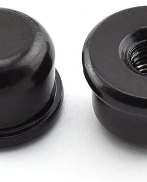 1/2 Inch Tall Lamp Finial Tapped 1/4-27 Knob Lamp Accessories for Lamp Shade Holder Harp Tops, Black, 2PCS