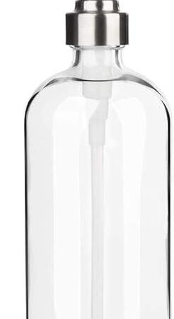 ARKTEK Glass Soap Dispenser - Clear Dish Soap Dispenser for Kitchen, Refillable Liquid Hand SoapDispenser with Rust Proof Stainless Steel Pump for Bathroom, Countertop (17 Ounce/ 500 ML)