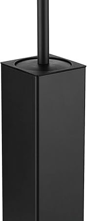 BGL Toilet Brush and Holder Set, Matte Black Freestanding for Bathroom Storage and Organization, Square Design Sturdy and Space Saving