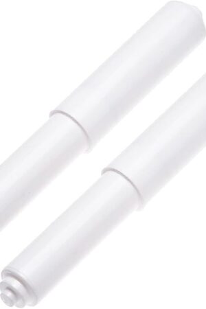 2 Pack - White Toilet Paper Holder Spring Loaded Roller Replacement Rod