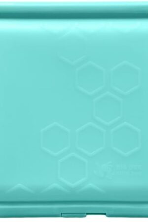 Big Bee, Little Bee - SoftShell Reusable Silicone Food Storage Container with Lid, Easy to Clean, Lays Flat, Snaps Closed, Microwave, Freezer & Dishwasher Safe, As Seen on Shark Tank (Aqua)