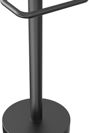 YUMORE Hand Towel Holder Stand Countertop Towel Rack Free Standing Towel Bar Hanger for Bathroom Kitchen Black