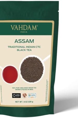 Vahdam Premium CTC Assam Black & English Breakfast Tea - Strong, Full-Bodied, Bold & Delicious | Perfect for Kombucha, Indian, Iced & Irish Breakfast (Assam CTC, Bulk Pack 226g)