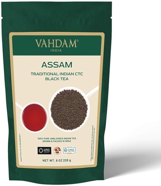 Vahdam Premium CTC Assam Black & English Breakfast Tea - Strong, Full-Bodied, Bold & Delicious | Perfect for Kombucha, Indian, Iced & Irish Breakfast (Assam CTC, Bulk Pack 226g)