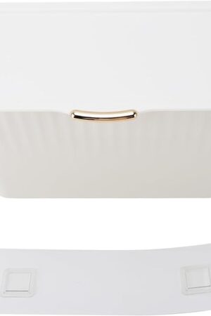 Wall Mounted Laundry Basket, 4L Multifunction Wall Hanging Laundry Storage Container Organizer with Lid for Bedroom, Bathroom (White)