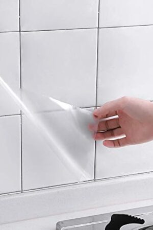 Clear Contact Paper Roll 17.7'' x 118'' Clear Glossy Self-Adhesive Film Cover Removable Protective Film Transparent Liners Drawers Shelves Kitchen Cabinets Desks Fridge Roll