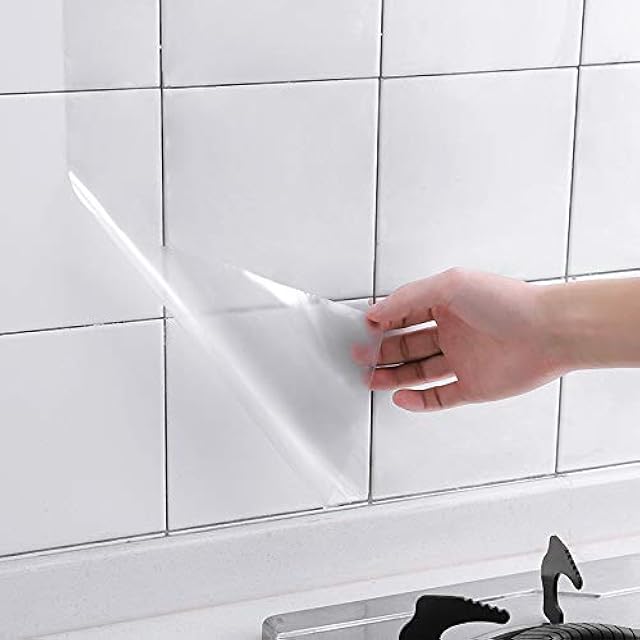 Clear Contact Paper Roll 17.7'' x 118'' Clear Glossy Self-Adhesive Film Cover Removable Protective Film Transparent Liners Drawers Shelves Kitchen Cabinets Desks Fridge Roll