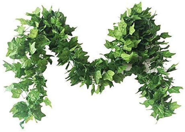 40 Ft Realistic Artificial Ivy Garland - UV Resistant Fake Hanging Vines for Indoor/Outdoor Wedding, Wall, Party, Garden Decor - Pack of 5