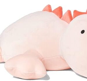 1.4 LB Weighted Stuffed Stegosaurus Animals Plush - 16 Inch Squished Long Dinosaur Jumbo Pillow - Kawaii Plushies Hugging Toy Gifts for Kids - Soft Pink Dino Stuffed Animal Toy (Stegosaurus)