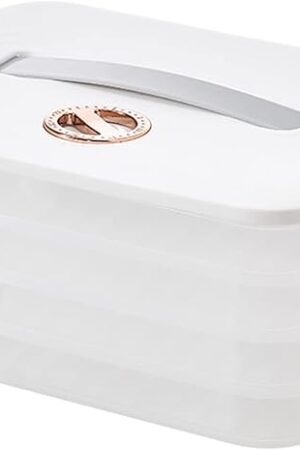 4-Layer Food Storage Containers with Lids Dumpling Storage Box,Good Sealing,Stackable Food Containers