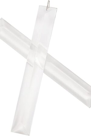 30 Pieces Crystal Bars with 30 Pieces Metal Clip Crystal Strips Replacement for Crystal Chandelier Home Decor 5.9" x 0.9"