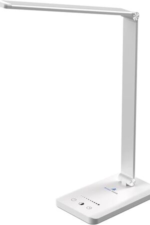 Ambertronix LED Desk Lamp with Touch Control, USB Charging Port, Dimmable Eye-Caring Auto Timer