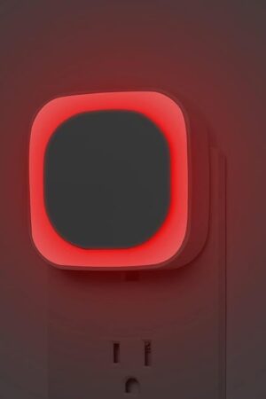 2 Pack Plug in Dimmable Red Night Light, Auto Dusk to Dawn Sensor, LED Night Light, Soft Glow, Diffused Light, for Baby Nursery, Kids, Bathroom, Hallway, Bedroom, Kitchen