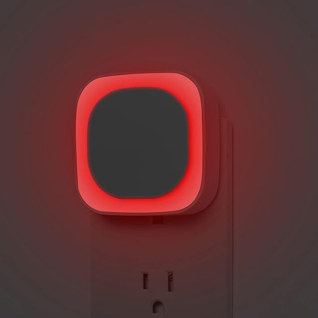 2 Pack Plug in Dimmable Red Night Light, Auto Dusk to Dawn Sensor, LED Night Light, Soft Glow, Diffused Light, for Baby Nursery, Kids, Bathroom, Hallway, Bedroom, Kitchen