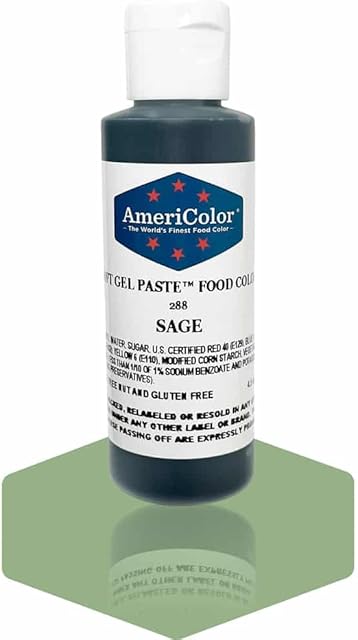 AmeriColor, Sage, 4.5 Ounce Bottle, Soft Gel Paste Food Color