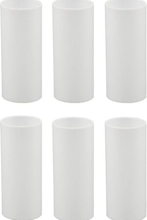Creative Hobbies Set of 6, 3 Inch Tall White Plastic Candle Covers Sleeves Chandelier Socket Covers ~Standard (Medium) Base