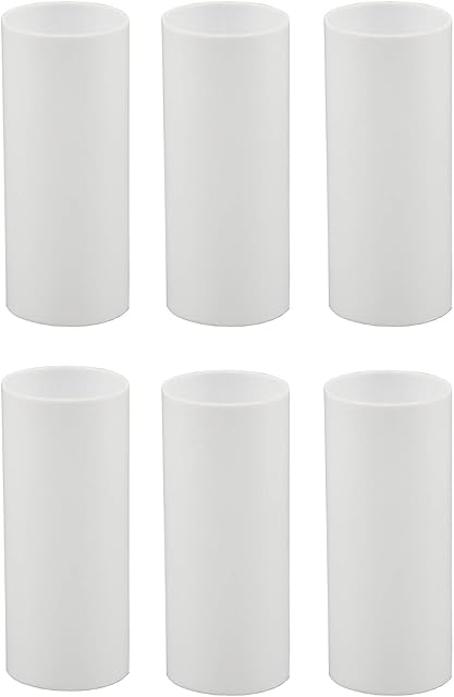 Creative Hobbies Set of 6, 3 Inch Tall White Plastic Candle Covers Sleeves Chandelier Socket Covers ~Standard (Medium) Base