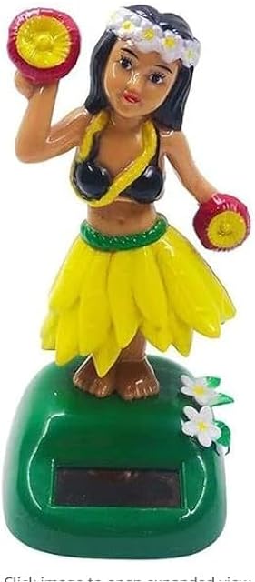 The Solar Powered Hula Girl Dancing Figures Decoration Swinging Hawaiian Girl Doll Solar Dancing Figurines, Car Dashboard Ornaments for Car Interior Home Party Decor