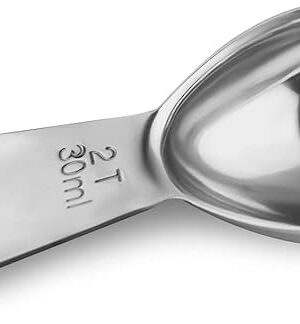 18/8 Stainless Steel Coffee Measuring Spoon 2 Tablespoon Coffee Scoop Short Handle Measuring Spoon for Ground Coffee Tea Sugar Flour Exact Measuring Spoons (30ml)