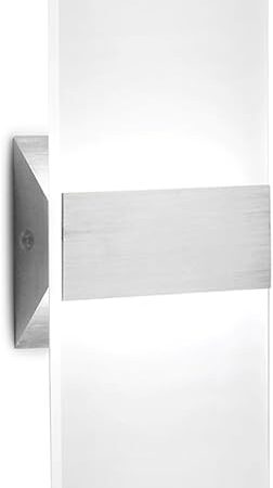 ChangM Modern LED Acrylic Wall Sconce 12W Cool White 6000K Up Down Lamp for Bedroom Corridor Stairs Bathroom Indoor Lighting Fixture Lamps Home Room Decor Not Dimmable No Plug(1 Pack)