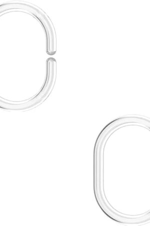 12 Pack Shower Curtain Rings, C Shaped Plastic Clear Shower Curtain Hooks for Kitchen, Bathroom, Wardrobe, Shele
