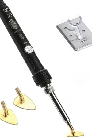 Arokimi Mini Iron, 80W Small Iron for Crafts Patches Shoes Hats, Adjustable Temperature, Easy to Use, with Replaceable Iron Tips (Black)