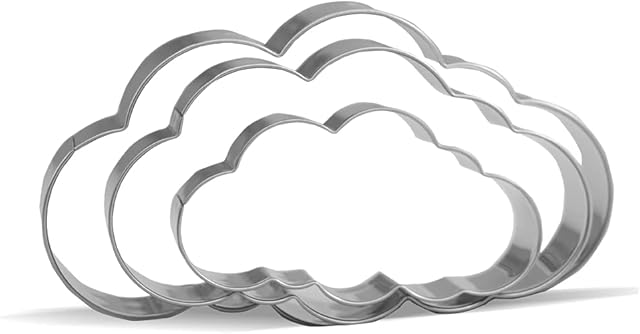 Cloud Cookie Cutter Set - 4.7?,3.9?,3? - 3 Piece - Stainless Steel