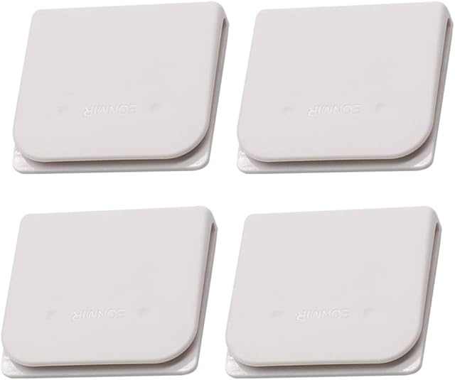 4 Pack Windproof Stop Protect Clips, Shower Splash Guard Curtain Clip, Self Adhesive Shower Curtain Clips Splash (White)