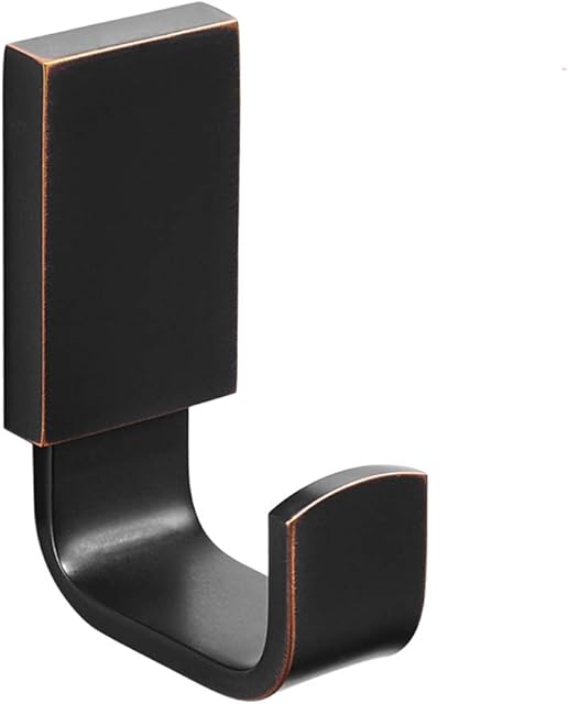 BESy Brass Robe & Towel Hook Oil Rubbed Bronze Adhesive or Wall Mount