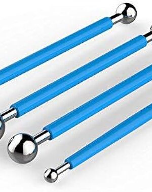 DIY Cake tools, AmyTalk 4Pcs Metal Ball Baking Fondant Cake Tools Stainless Steel 8 Head Pen for Sugar Flower