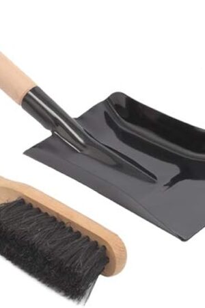 Coal Shovel and Hearth Brush Set Made of Natural Wood and Coco Bristles, Hearth Tidy Set, Fireplace Shovel and Brush, Fireplace Tool Set, Metal Brush Pan Set, Fireplace Tools, Firepit Tools