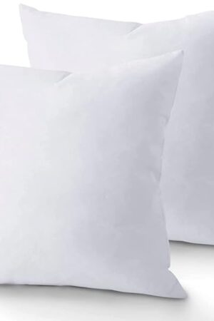18 x 18 Throw Pillow Insert - Pack of 2 White, Down Alternative Pillow Inserts for Decorative Pillow Covers, Throw Pillows for Bed, Couch Pillows for Living Room (Pack of 2)