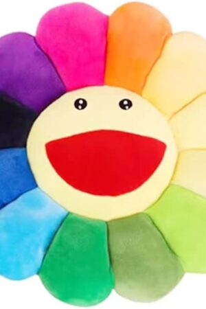 17" Sunflower Flower Plush Pillow,Smile Face Cushion Colorful Home Bedroom Decor