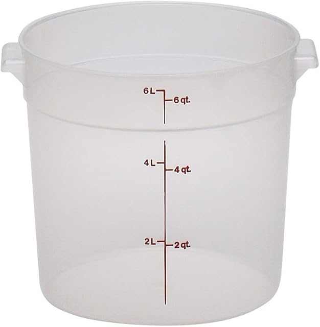 Cambro RFS6PP190 6 Qt Round Container Wirh RFSC6PP190 Translucent Lid