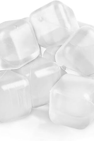 60 Pack Reusable Ice Cubes for Drinks, Refreezable Plastic Ice Cubes Without Diluting, Permanent Ice Cube Frozen BPA Free, Cocktails Like Whiskey, Wine, or Coffee (Transparent)