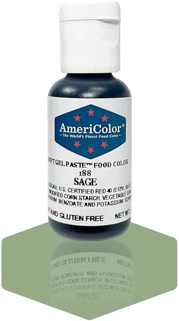 AmeriColor, Sage, 0.75 Ounce Bottle, Soft Gel Paste Food Color