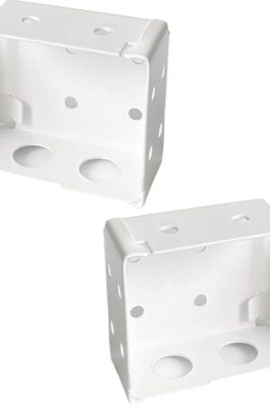 Cutelec 2pcs Box Mounting Bracket for Low Profile Horizontal Blinds with 1-3/4" x 2 1/2" Headrail - White Color
