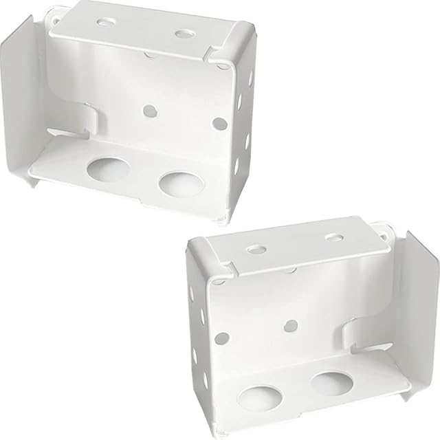 Cutelec 2pcs Box Mounting Bracket for Low Profile Horizontal Blinds with 1-3/4" x 2 1/2" Headrail - White Color