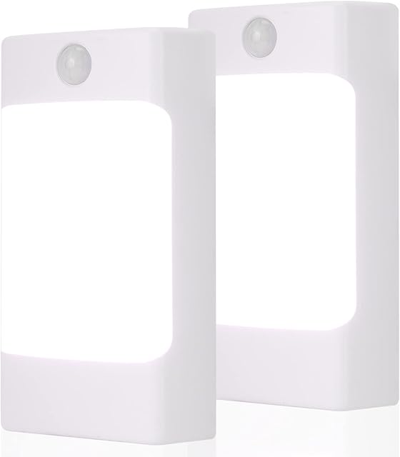 4-in-1 LED Night Light Emergency Backup Light, Motion Sensor, Dusk-to-Dawn Sensor, Rechargeable Battery Operated 5000K Daylight White, LED Flash Light for Home, Power Failure, Hurricane, 2Pack