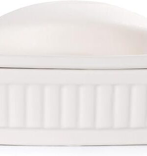 Ceramic Soap Dish, Self-draining Soap Holder, Double Layer Bar Soap Holder, White Draining Soap Dishes for Bathroom Shower Kitchen, Minimalist Vintage Style, Keep Soap Dry
