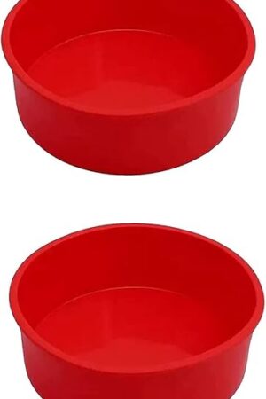 2pcs 6 Inch Silicone Cake Pan for Baking, Round Cake Molds Pan Silicone Baking Molds Non-Stick Quick Release Suitable for Cheesecake Chocolate Cake Brownie Cake puddings