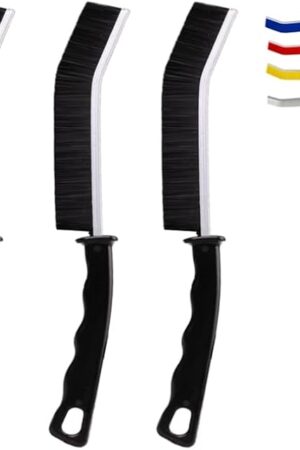 Crevice Cleaning Brush Cleaning Tools Cleaning Supplies Grout Brush Scrub Brush Toilet Brush for Household Use for Cleaning Bathroom Kitchen 3 Pcs (Black)