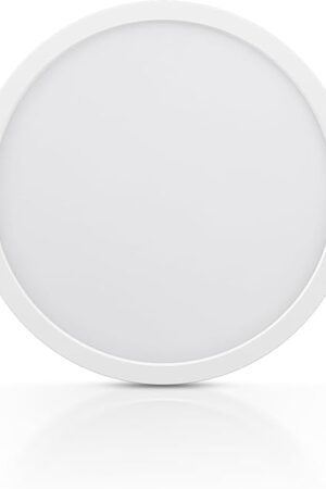 ECOELER 9 Inch Flush Mount Ceiling Light, 5 Color Temperatures Selectable, 24W 1800Lm Dimmable Ultra-Thin Round Lighting Fixture for Bedroom, Porch, Hallway, Stairwells, ETL Listed