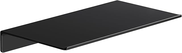 Danpoo Small Floating Shelf for Wall Storage, Mini Display Shelf for Collectibles, Metal Wall Shelf for Bathroom/Living Room/Kitchen/Bedroom(Black, 8")