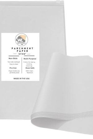 13" X 18", 100 Pack Parchment Paper Pan Liner - Sheets for Baking Cookies, Cooking, Frying, Air Fryer - Made in USA