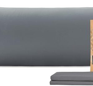 Body Pillow Pillowcase, Ultra Soft Microfiber Long Pillow Cover, Envelope Closure Large Pillow Cases 20x54 inch (Dark Gray)