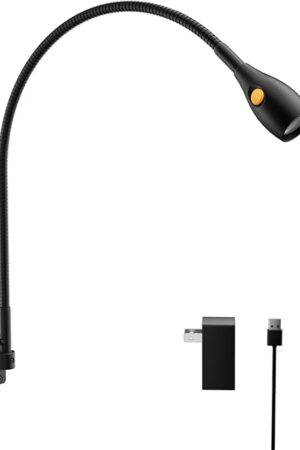 acegoo Wall Mounted Minimalist Bedside Reading Light, Wooden Headboard Mount Flexible Gooseneck Book Light, Handy Lamp Head Switch, CRI 98+ 4000K LED, Powered by USB