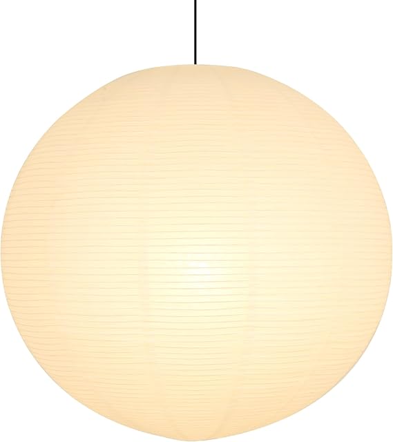 White Round Paper Lantern Lampshade, 24"x24' Large Paper Lanterns Pendant Light Shade, Chinese Foldable Design for Living Room, Bedroom, Ceiling Lampshade Party Decor